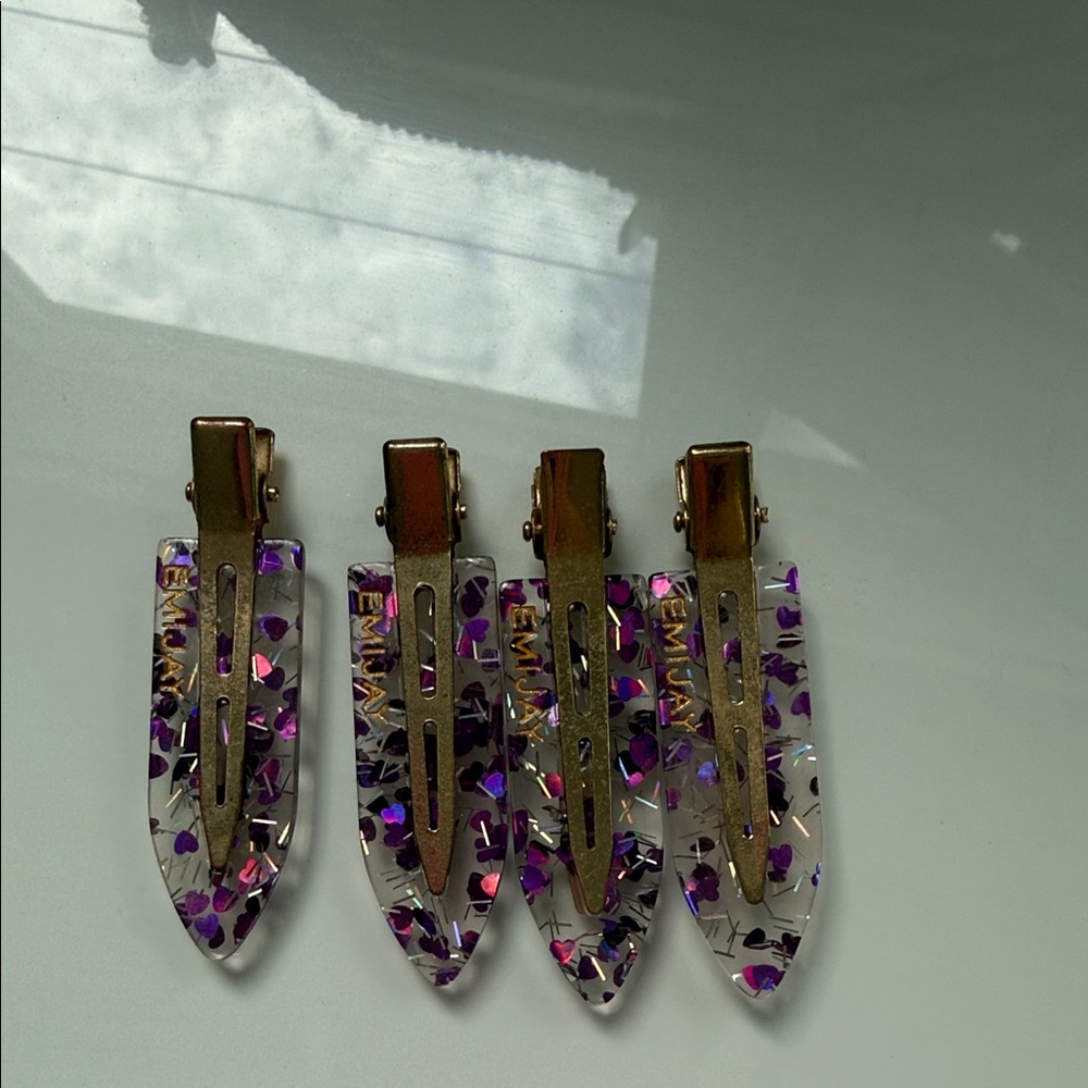 Emi Jay Purple and Gold Hair Clips